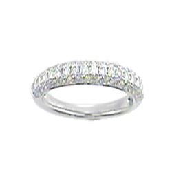 Genuine 14K White Gold 0.77CTW Diamond Band Ring - REF-82G8M