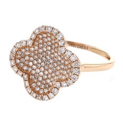 Genuine 14K Rose Gold 0.64CTW Diamond Fashion Ring - REF-71W2G