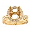 Image 1 : Genuine 14K Yellow Gold 1.12CTW Diamond Semi Mount Ring - REF-159R2H