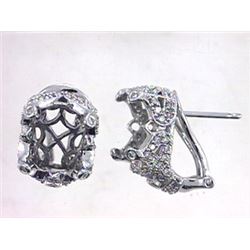 Genuine 14KWhite Gold 0.64CTW Diamond Semi-Mount Earrings - REF-77Z9T