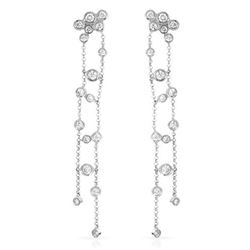 Genuine 0.94 TCW 14K White Gold Ladies Earring - REF-79H8W