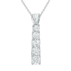 Genuine 1 TCW 14K White Gold Ladies Necklace - REF-117F6N