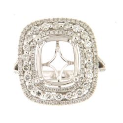 Genuine 14K White Gold 1.07CTW Diamond Semi Mount Ring - REF-133X3Y