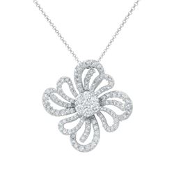 Genuine 1.41 TCW 18K White Gold Ladies Necklace - REF-195A2X