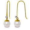 Image 1 : 4.03 ctw Pearl & Diamond Earrings Jewelry 14KT Yellow Gold