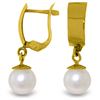 Image 1 : 4 ctw Pearl Earrings Jewelry 14KT Yellow Gold