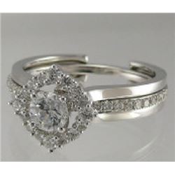 Genuine 14K White Gold 0.43CTW Diamond Semi Mount Ring - REF-74R4H