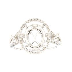 Genuine 14K White Gold 0.34CTW Diamond Semi Mount Ring - REF-63Z3T