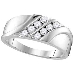 0.50CT Diamond Mens 10KT Ring White Gold