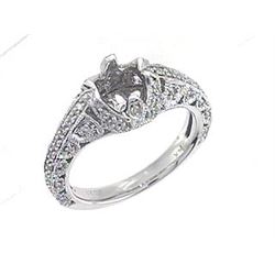 Genuine 14K White Gold 0.28CTW Diamond Semi Mount Ring - REF-51F8N