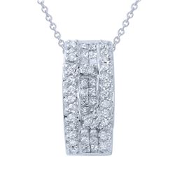 Genuine 1.3 TCW 14K White Gold Ladies Necklace - REF-89M4F