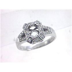 Genuine 14K White Gold 0.28CTW Diamond Semi Mount Ring - REF-43G7M