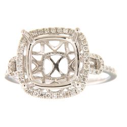 Genuine 14K White Gold 0.38CTW Diamond Semi Mount Ring - REF-61N3A