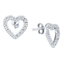 0.20CT Diamond Heart 10KT Earrings White Gold