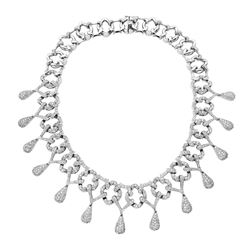 Genuine 12 TCW 14K White Gold Ladies Necklace - REF-1084R2H