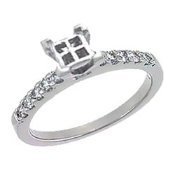 Platinum 0.34CTW Diamond Semi Mount Ring - REF-102H7W