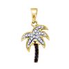 Image 1 : 0.10CT Diamond Tree 10KT Pendant Yellow Gold