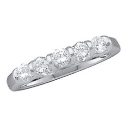 1.0CT Diamond Anniversary 14KT Ring White Gold
