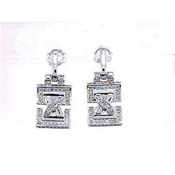 Genuine 14K White Gold 1CTW Diamond Earring - REF-116H2W