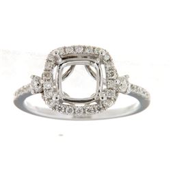 Genuine 14K White Gold 0.51CTW Diamond Semi Mount Ring - REF-72F2N