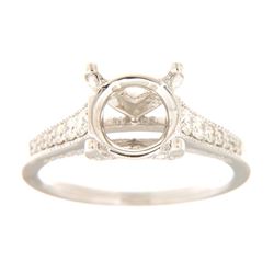 Genuine 14K White Gold 0.29CTW Diamond Semi Mount Ring - REF-67W6G