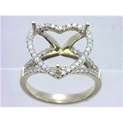 Genuine 18K Yellow Gold 0.55CTW Diamond Semi Mount Ring - REF-119Y2Z