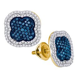 0.75CT Diamond Micro-Pave 10KT Earrings Yellow Gold
