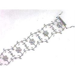Genuine 14K White Gold 1.71CTW Diamond Tennis Bracelet - REF-201X4Y
