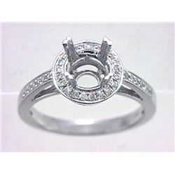 Genuine 14K White Gold 0.22CTW Diamond Semi Mount Ring - REF-50G4M