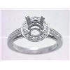 Image 1 : Genuine 14K White Gold 0.22CTW Diamond Semi Mount Ring - REF-50G4M