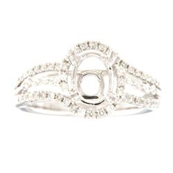 Genuine 14K White Gold 0.48CTW Diamond Semi Mount Ring - REF-71M6F