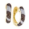 Image 1 : 0.60CT Diamond Hoops 10KT Earrings Yellow Gold
