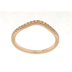 Genuine 14K Rose Gold 0.12CTW Diamond Band Ring - REF-27Y3Z