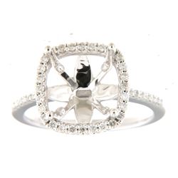 Genuine 14K White Gold 0.3CTW Diamond Semi Mount Ring - REF-56F5N