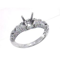 Genuine 18K White Gold 0.43CTW Diamond Semi Mount Ring - REF-73A2X