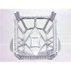 Genuine 14K White Gold 0.29CTW Diamond Semi Mount Ring - REF-61F3N