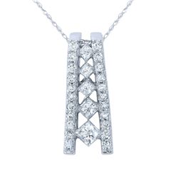 Genuine 1.03 TCW 14K White Gold Ladies Necklace - REF-119G6M
