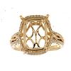 Image 1 : Genuine 14K Yellow Gold 0.48CTW Diamond Semi Mount Ring - REF-82F3N