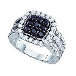 2.0CTW White and Black Diamond Anniversary 10KT Ring White Gold