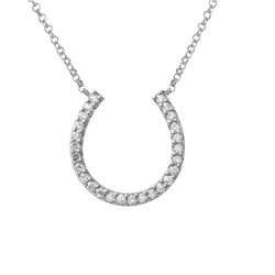 Genuine 0.37 TCW 14K White Gold Ladies Necklace - REF-55R4H