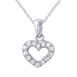 Genuine 0.13 TCW 14K White Gold Ladies Necklace - REF-22T7K