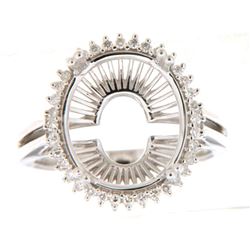 Genuine 14K White Gold 0.24CTW Diamond Semi Mount Ring - REF-59Z8T