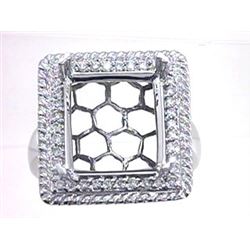 Genuine 14K White Gold 0.55CTW Diamond Semi Mount Ring - REF-102M5F