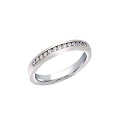 Genuine 14K White Gold 0.18CTW Diamond Band Ring - REF-38N6A