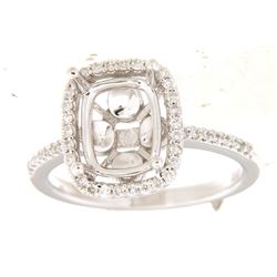 Genuine 14K White Gold 0.26CTW Diamond Semi Mount Ring - REF-59A9X