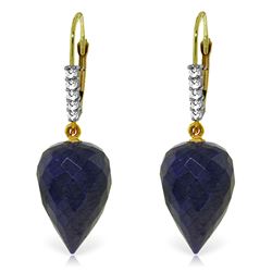 25.95 ctw Sapphire & Diamond Earrings Jewelry 14KT Yellow Gold