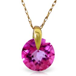 1 ctw Pink Topaz Necklace Jewelry 14KT Yellow Gold