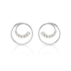 Genuine 0.53 TCW 14K White Gold Ladies Earring - REF-71Z5T