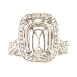 Genuine 14K White Gold 1.07CTW Diamond Semi Mount Ring - REF-145R9H