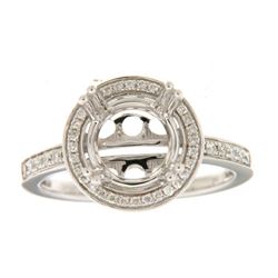 Genuine 14K White Gold 0.25CTW Diamond Semi Mount Ring - REF-52Y3Z